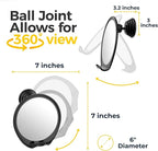 HONEYBULL Fogless Shower Mirror with Suction Mount & Swivel – Anti-Fog Acrylic Bathroom Mirror for Shaving – Built-in Razor Holder, Easy Install, Home Shower Accessory (Black)