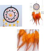 Small Dream Catcher Orange, Car Dream Catcher for Rearview Mirror Hanging Accessories, Mini Dream Catchers for Boys