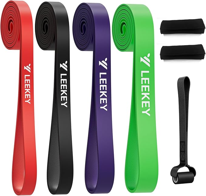 LEEKEY Resistance Bands, Exercise Bands with Handles,Pull Up Assist Bands - Band Set with Door Anchor - Bands for Working Out,Band for Men and Women Fitness Training,Home Workouts