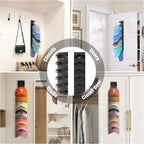 Hat Organizer for Baseball Caps, Hat Rack for Wall with Strong Adhesive Hold up to 10 Hats, Hat Hanger Holder Display for Door Closet, Cap Organizer Storage Multilayer Two Mounting Option(Black)