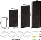 YGEOMER Floating Shelves for Wall, Different Sizes Black Wall Shelves for Living Room, Bathroom, Bedroom, Kitchen, Home Decor (Set of 4)