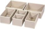 DIOMMELL 6 Pack Foldable Cloth Storage Box Closet Dresser Drawer Organizer Fabric Baskets Bins Containers Divider with Drawers for Clothes, Underwear, Bras, Socks, Lingerie, Clothing