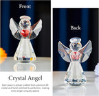 Crystal Guardian Angel Figurine Decoration, Glass Guardian Angel Statue Christmas Birthday Gifts for Girl Women Girlfriend Daughter, Art Collectible Figurines Home Decor (Angel -Clear)