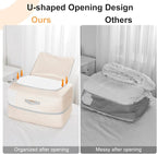 Comforter Storage Bag - 110L Large Capacity Blanket Storage Bags 2-Layer Ultra Space Saving Self Compression Organizer, Washable Compression Bags for Storage Comforter Blanket, 1-Pack, Beige