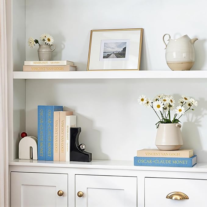 JARLINK Aesthetic Decorative Books, Set of 3 Linen Faux Books for Coffee Table, Bookshelf or Mantle Decor, Stylish Book Storage Boxes for Home Decor, Photo Organization, and Keepsake Storage, Blue