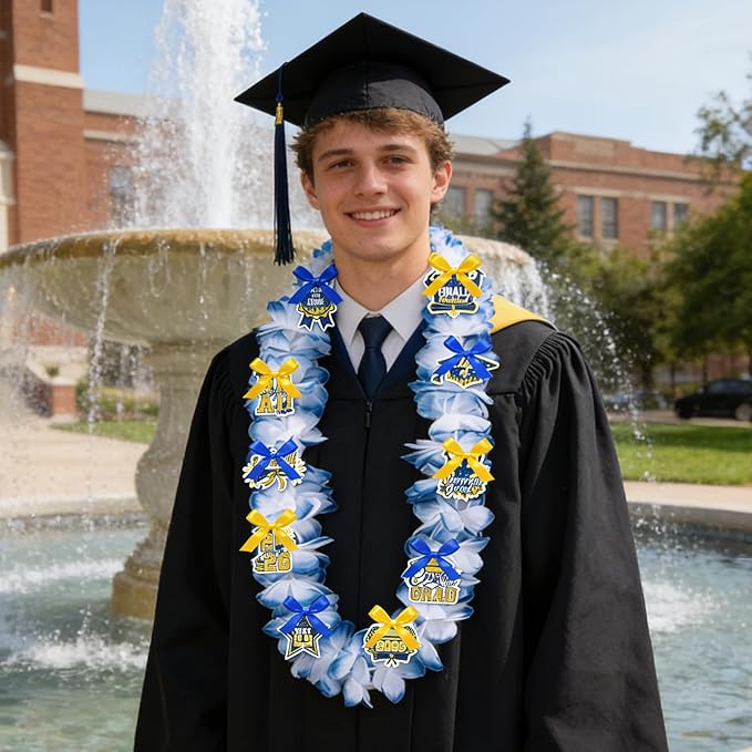 Leis for Graduation 2026, Artificial Flower Wreath with Cards Graduation Lays Gifts, Congrats Grad for High School