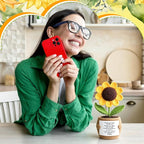 Wavwavw 1 Pcs Friends Gifts for Women, Galentines Graduation Handmade Sunflower Crochet Doll with Positive Card for Female Birthday BFF Bestie Gifts (My Friends)