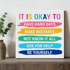 Inspirational Wall Decor Posters for Teen Girls Room, Motivational Quotes Wall Art for Bedroom Bathroom Classroom Home Office Decorations, Encouragement Gift for Woman (8 X 8 Inches, Framed)