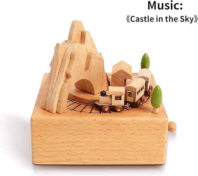 Personalized Wooden Carousel Music Box - Custom Name Gift for Friends, Birthday Christmas Valentine's Day Gift Home Decoration | Hand-Cranked Rotating Music Box