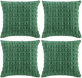 Fancy Homi 4 Packs Decorative Throw Pillow Covers for Living Room Couch Bed, Modern Farmhouse Boho Home Décor Accent Cushion Case, 18" x 18", Green