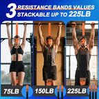 WHATAFIT Pull Up Assistance Bands, Resistance Bands for Pull Up Bar Working Out with Feet Straps ，Adjustable Heavy Duty Pull Up Assist Equipment, Home Gym Fitness Exercise Strength Muscle Training