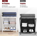 aboxoo 2 Pack Luggage Rack with storage, Guest Room Folding Suitcase Stands, Holds up to 120 lb, Space Saving Suitcase Holders for guest room, Bedroom Hotel, White