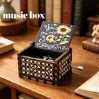 Dream Loom Wooden Music Box, You are My Sunshine Hand Crank Engraved Wooden Musical Boxes Sunflower Gift for Mother/Grandma/Wife/Girlfriend/Women
