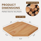 Fun Memories Corner Shelf Wall Mount, Solid Oak Wood Floating Corner Shelves with Cable Hole, 10in Rustic Design for Bedroom, Bathroom, Kitchen, Living Room (Natural, 1 Pack)