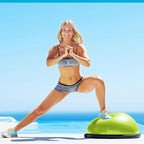 Bosu Balance Ball Exercise Trainer, Home Gym Equipment w/ Guided Workouts & Pump, 26", Blue - Inflatable Fitness Platform for Strength Training, Standing, Balancing, and Core Workout