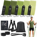 Exercise Resistance Bands with Handles for Working Out, 150/200/250/300 Lbs Workout Bands Set with Door Anchor for Physical Therapy, Yoga, Pilates