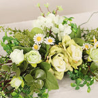Artificial Greenery Flower Swag, Fake Eucalyptus Rose Flower Swag for Door Lintel Spring Summer Arch Flower Swag for Wedding Home Party Table Door Wall Decor