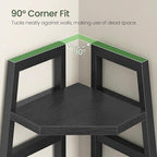 CHOEZON 70.1-Inch 5-Tier Tall Corner Shelf, Narrow Bookshelf for Small Spaces, Industrial Bookcase Display Stand for Living Room, Bedroom, Office, Black TCJ25BB