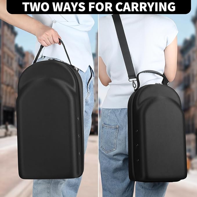 Hard baseball hat case, Hat Carrier Travel Case with Adjustable Shoulder Strap, Hat cap case for 12 Baseball Caps - Perfect for Traveling & At-Home Storage (Black)