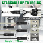 Exercise Resistance Bands with Handles for Working Out, 150/200/250/300 Lbs Workout Bands Set with Door Anchor for Physical Therapy, Yoga, Pilates