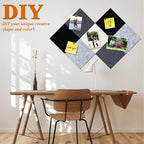 Square Felt Cork Bulletin Board Tiles, Self Adhesive DIY Felt Pin Board for Wall 30" x 20" with 35 Pushpins for Office School Home Wall Decor Stickers Memos Photos Display (Gradual Grey)