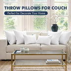 MIULEE Throw Pillows Inserts, Pack of 2 12x12 Inch 100% Virgin Fiber Filling Bed Couch Pillows