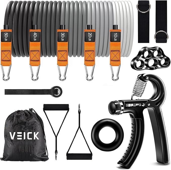VEICK Resistance Bands, Exercise Bands, Workout Bands, Resistance Bands for Working Out with Handles for Men and Women, Exercising Bands for Fitness Weights Work Out at Home