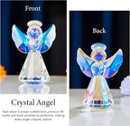 Crystal Guardian Angel Figurine Decoration, Glass Guardian Angel Statue Christmas Birthday Gifts for Women Girlfriend Daughter, Art Collectible Figurines Home Decor (Colorful)