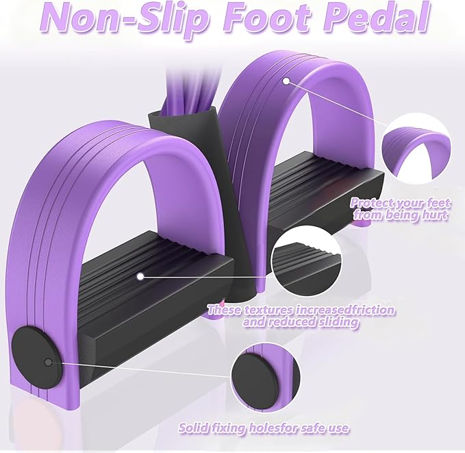 Pedal Resistance Band with Handle, Natural Rubber Foot Resistance Bands with Handles, New 6-Tube Manual Resistance Training Pedal Resistance Foot Pedal para Abdomen, Waist, Hands, Legs.