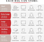 GENIE SPACE Premium Vacuum Storage Bags for Clothes, Bedding and Travel, Variety 6-Pack (2 XL + 2 L + 2 M), Airtight, Odor-Proof and Reusable Space Saver Bags with Double Zipper Seal and Hand Pump