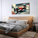 Vintage Formula Race Car Wall Art Abstract Racing Car Canvas Painting Retro Speed Posters for Boys Bedroom Man Cave Garage Office Living Room Home Decoration Open Wheel Motorsport Artwork 29.53x57.87"