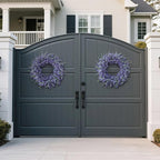 32" Lavender & Eucalyptus Wreath for Front Door, Porch, Window - Large Artificial Greenery Outdoor Wreath for Home, Farmhouse Decor - Spring, Summer, Fall, All Seasons (Purple)