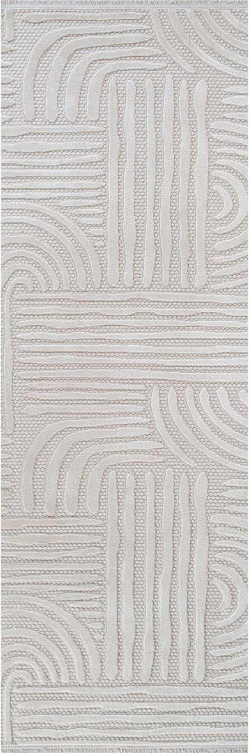 Modern Indoor Rug Orbit 2x7 Area Rugs for Living Room Luxury Kitchen Bedroom Durable Soft Geometric Durable Low and High Pile Stain Resistant Non Shedding Area Carpet 2x7