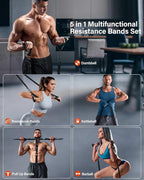 Resistance Bands, Exercise Bands, Resistance Bands for Working Out, Pull Up Assistance Bands, Work Out Bands with Handles for Men and Women Fitness, Strength Training Equipment