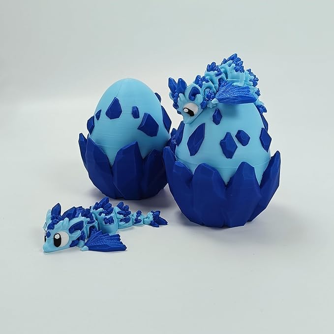 Enchanted 3D Egg with Miniature Inside - Handcrafted Printed Collectible | Fantasy Decor & Gift (Crystal Dragon & Egg (Box))