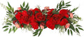 TITA-DONG 25.6inch Artificial Rose Peony Flower Swag, Front Door Peony Floral Arch Garland Swag Hydrangeas Eucalyptus Leaves Wreath for Wedding Arch Front Door House Wall Decoration(red)