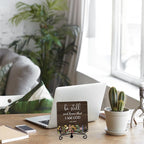 Inspirational Christian Desk Decor, Be Still And Know That I Am God Rutsic Sign, Desk Decorations For Office Home Living Room Bathroom, Eucalyptus Shelf Decor, Wooden Plaque With Stand (06)