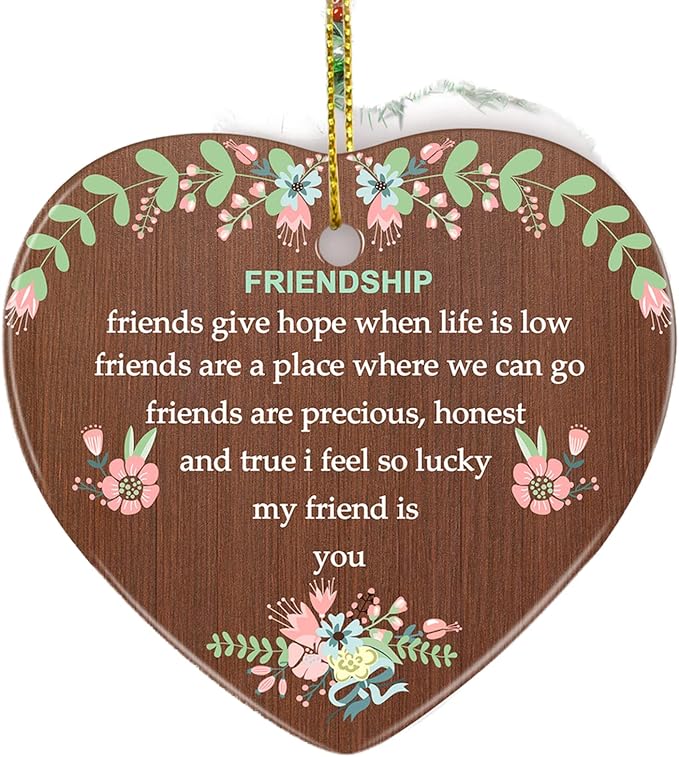 Friendship Gift for Best Friend, Jocidea Friendship Christmas Tree Ornaments Cheer Up Gifts for Women Friends Birthday Gifts Thinking of You Gifts Inspirational Gifts for Women - Best Gifts for Women