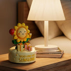 Bowu You are My Sunshine Music Box Decor – Sunflower Figurine with Wind up, Collectible Gift for Mom, Daughter, Girlfriend, Desk & Home Ornament