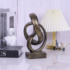 DOVDOV Abstract Bronze Rope Knot Statue, Geometric Decor, Living Room Coffee Table Bookshelf countertop Bronze Decor, Office Coffee Table entryway entryway Desktop Decor.
