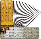 White Sage Incense Sticks and Hem De Palo Santo Incense Sticks with Incense Holder Bundle for Smudging Smudge kit Natural Inciensos Aromaticos Home Fragrance