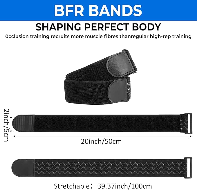 2 Pcs Blood Flow Restriction Bands for Women BFR Bundle Booty Band Occlusion Band Adjustable Occlusion Resistance Best Fabric Resistance Bands for Legs Butt Hip Building Workouts Squat Thigh