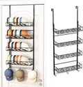 Over Door Hat Organizer 5 Tier Wall Mounted Hat Rack with 4 Adjustable Metal Basket and 3 Hooks Hat Organizer for Baseball caps Hat Hanger Holder Display for Door Closet Cap Organizer Storage