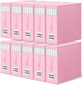 WOWBOX Sheet Organizers and Storage,Closet Bed Sheet Organizer Under Bed Storage and Organization with Label Cards & Clear Window for Bedding Sheets,Duvet Covers,Blankets (10 Pack，Pink)