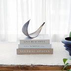 3 PCS Faux Decorative Books for Home Decor-Coffee Table Books Decor-Aesthetic Fake/Faux Books for Decoration,libros Decoration for Coffee Table, Shelf Accessories (Neutral spaccs Simple Live)