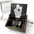 Wooden Music Box for Dad from Daughter,I Will Always be Your Lovely Girl Hand Crank Musical Boxes,My Hero Dad,Gifts for Daddy on Birthday Christmas Father's Day Deployment -Black