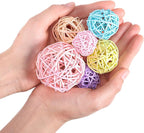 Patelai 36 Pcs Wicker Rattan Balls Decorative Balls for Vase Centerpiece Bowls Orbs Filler for Home Decor,4 Sizes(Macaron Color,2.4'',2'',1.6'',1.2'')
