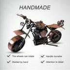 Metal Motorcycle Decor, Copper Cruiser Motorcycle Figurine,5.9”x3.5”Unique Iron Motorcycle Sculpture,Cool Home Office Desk Decor,Art Gift Vintage,Birthday Gift for Men Boyfriend Husband