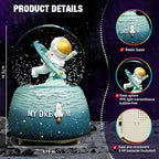 Snow Globe, Snowglobe for Kids Outer Space Water Snow Globes LED Light Change Music Box Home Christmas Decor for Kids, Decorations for Christmas & Birthday(A)