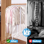 BALEINE 40'' Clear Garment Bags, 2 Packs PEVA Dress Bag for Closet Clothes Dresses Suit Coats Storage (Clear, 2PK)